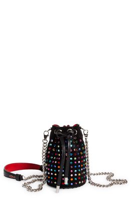 Christian Louboutin Mini Marie Jane Leather Bucket Bag in Black-Multi/Black
