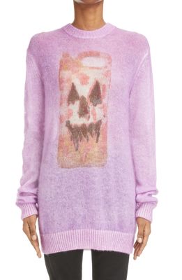 Givenchy x Josh Smith Oversize Mohair Blend Graphic Sweater in Mauve