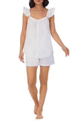 Eileen West Ruffle Cotton Short Pajamas in White