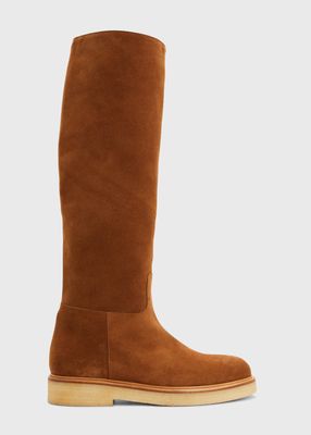 Suede Knee Riding Boots