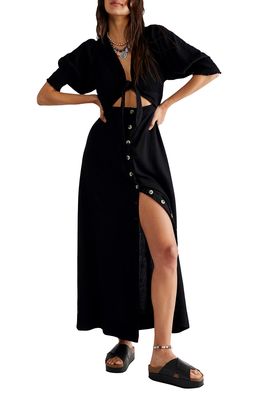 Free People String of Hearts Cutout Maxi Dress in Black