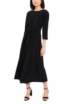 Chaus Tie Front Midi Dress in Black