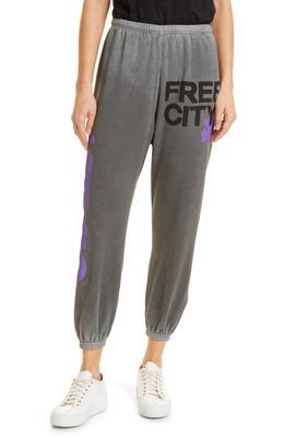 FREECITY Large Logo Sweatpants in Gray Art