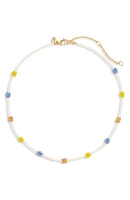 Madewell Seed Bead Daisy Choker Necklace in Lighthouse