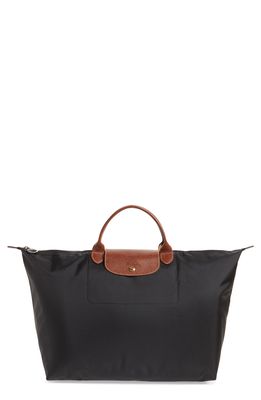 Longchamp 'Le Pliage' Overnighter in Black