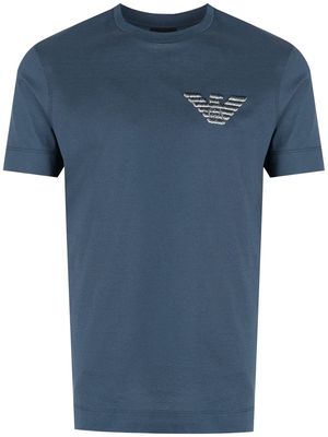 Emporio Armani Eagle embroidered-logo T-shirt - Blue