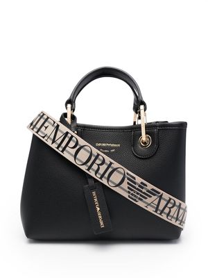 Emporio Armani logo tag tote bag - Black