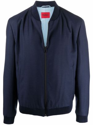 HUGO baseball collar zip-up jacket - Blue