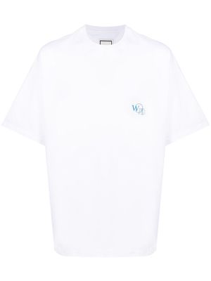 Wooyoungmi logo floral-print T-shirt - White