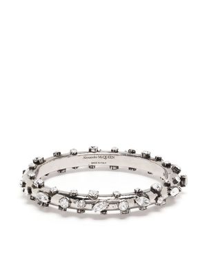 Alexander McQueen crystal-embellished bracelet - Silver
