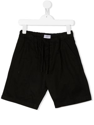 Paolo Pecora Kids drawstring-waist cotton shorts - Black