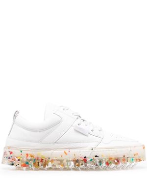 RBRSL RUBBER SOUL speckled sole leather trainers - White
