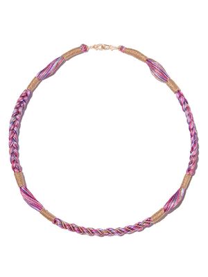 Marie Lichtenberg 14kt rose gold Rathi rope necklace - Pink