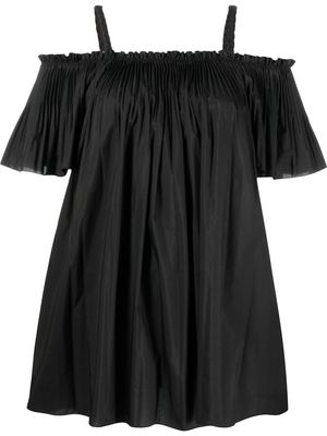 RED Valentino braided-strap pleated blouse - Black