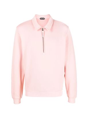 TOM FORD half-zip long-sleeved sweater - Pink