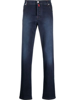 Kiton washed straight jeans - Blue