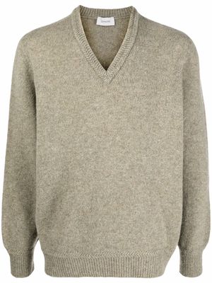 Lemaire seamless V-neck wool jumper - Green