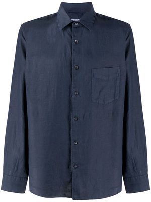 ASPESI pointed collar linen shirt - Blue