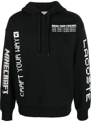 Lacoste Minecraft graphic-print hoodie - Black