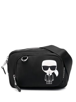 Karl Lagerfeld logo-patch zip-up belt bag - Black