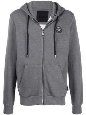 Philipp Plein Istitutional zip-up hoodie - Grey
