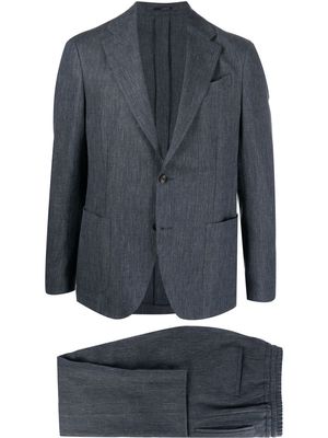 Lardini single-breasted textured suit - Blue