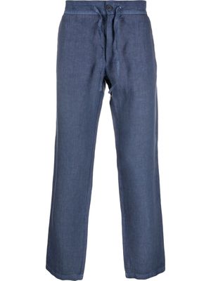 120% Lino drawstring linen trousers - Blue