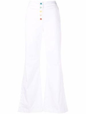 Love Moschino high-waisted flared leg trousers - White