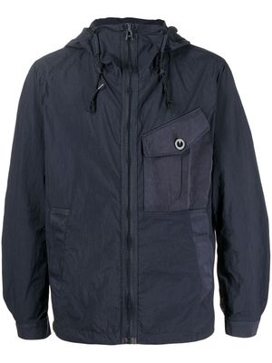Ten C hooded zipped jacket - Blue