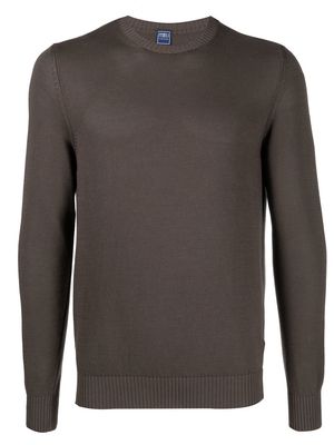 Fedeli knitted crew-neck jumper - Brown