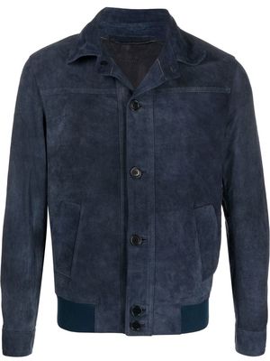 Salvatore Santoro fitted suede jacket - Blue