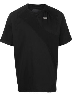 HELIOT EMIL panelled short-sleeved T-shirt - Black