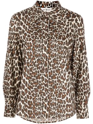 Tory Burch Reva leopard poplin shirt - Brown