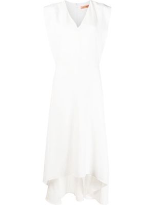 Yves Salomon sleeveless V-neck midi dress - White
