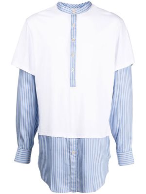 Wales Bonner stripe-panel detail shirt - White