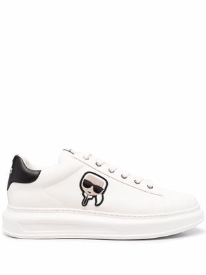 Karl Lagerfeld logo-patch leather sneakers - White