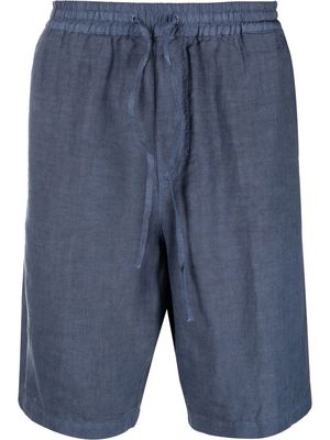 120% Lino drawstring knee-length shorts - Blue