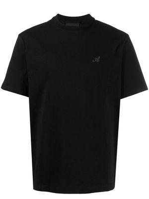 Axel Arigato Signature monogram-embroidered organic cotton T-shirt - Black