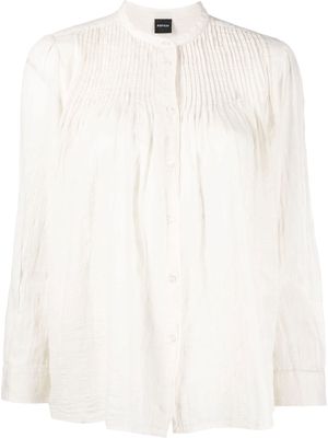 ASPESI pleated-detail cotton shirt - Neutrals