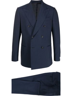 Caruso double-breasted tailored blazer - Blue