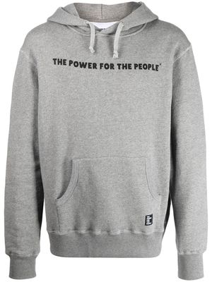 The Power for the People logo-print detail hoodie - Grey