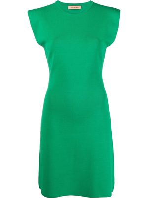 Yves Salomon fine-ribbed sleeveless mini dress - Green
