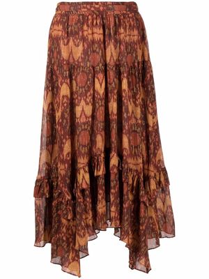 Ulla Johnson abstract pattern print skirt - Brown