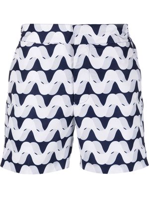 Frescobol Carioca Copacabana Mirage wave-print swim shorts - Blue