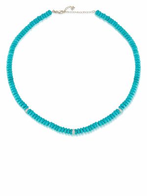 Mateo 14kt yellow gold turquoise roundel and diamond station necklace