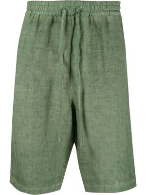 120% Lino drawstring knee-length shorts - Green