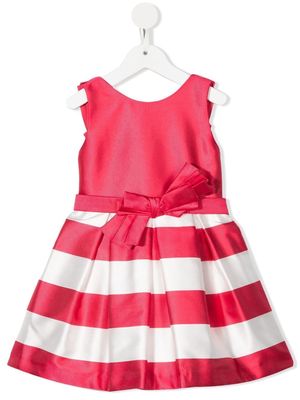 Abel & Lula bow-embellished striped dress - Pink