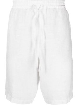 120% Lino drawstring linen Bermuda shorts - White