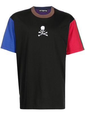 Mastermind World skull-print colourblock T-shirt - Black
