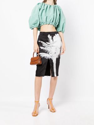 Nº21 palm-tree print skirt - Black